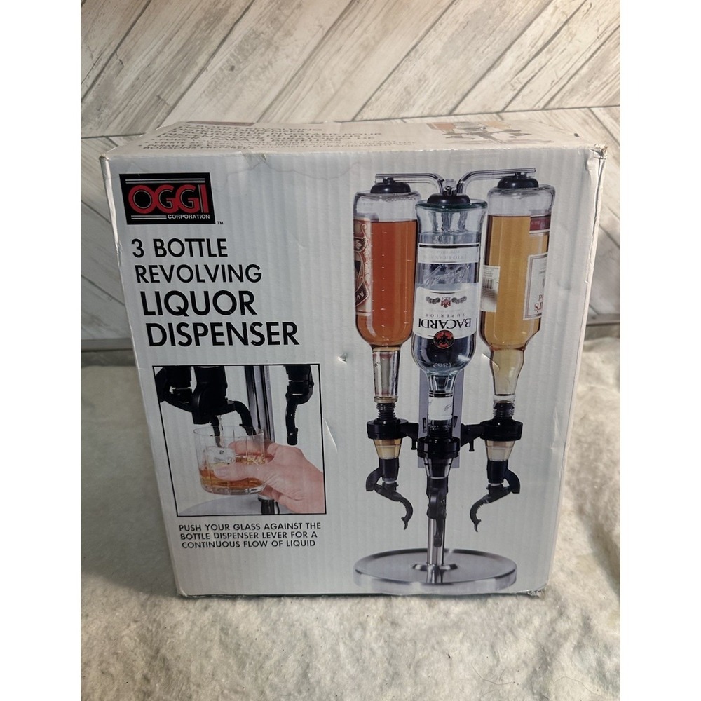 OGGI 3 Bottle Revolving Liquor Dispenser Bar ware